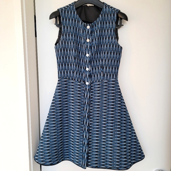 🌟 HOST PICK Maje blue jacquard dress Size 1 - Picture 4 of 13
